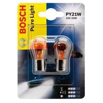 1 987 301 018 BOSCH Лампа розжарювання PY21W 12V 21W BAU15s (blister 2шт) (вир-во Bosch)