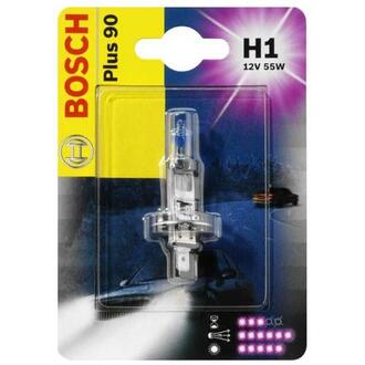 1 987 301 076 BOSCH Лампа розжарювання Н1 12V 55W P14,5s plus 90 (вир-во Bosch)