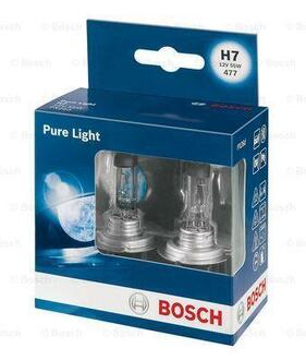 1 987 301 406 BOSCH Лампа накалу H7 12V 55W PX26d PURE LIGHT (компл) (вир-во Bosch)