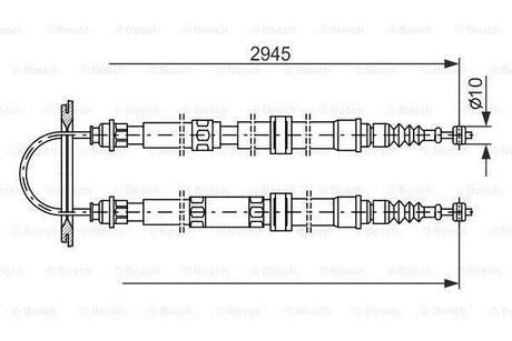 1987477390 BOSCH FIAT Трос ручного тормоза Croma