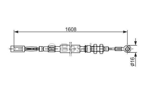 1 987 477 417 BOSCH Трос ручника Citroen C25/Peugeot J5/Fiat Ducato 81-94 (1608/1364mm) (L)