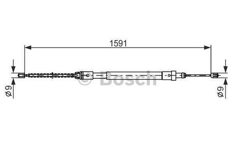 1987477580 BOSCH CITROEN Трос ручного тормоза XSARA 1.4 97- лев.