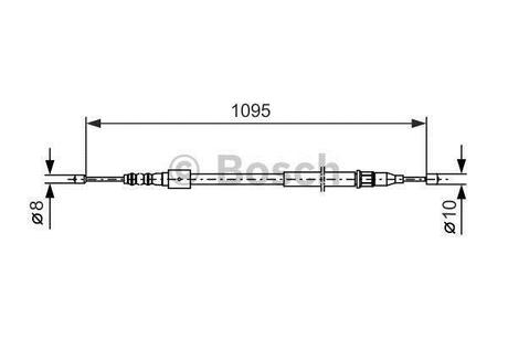 1987477660 BOSCH Трос стояночного тормоза/corsa c 01- (бараб.)