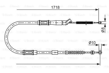 1987477797 BOSCH TOYOTA трос ручного гальма лів. CAMRY 91-