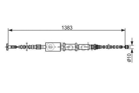 1987477826 BOSCH FIAT трос ручного гальма задн. прав. Brava, Bravo 1,6-1,8-DS