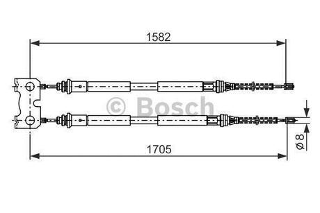 1 987 477 834 BOSCH Трос, стояночная тормозная система