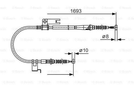 1 987 477 917 BOSCH Трос, стояночная тормозная система