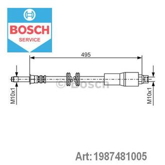 1 987 481 005 BOSCH Гальмівній шланг (вир-во Bosch)