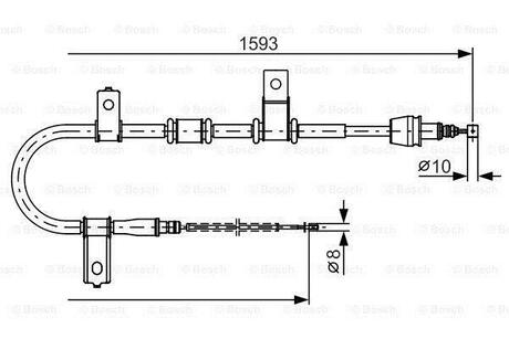 1 987 482 224 BOSCH Трос, стояночная тормозная система