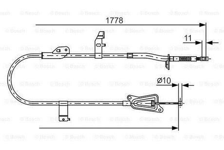 1987482304 BOSCH NISSAN Трос ручн.тормоза лев.Primera 02-