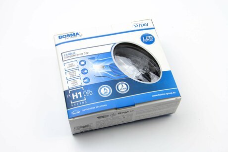 6063 BOSMA Автолампа H1 LED 12/24V 4000LM P14,5S CANBUS (2 шт)