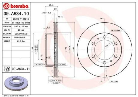 09.A634.10 BREMBO Тормозной диск