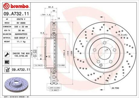 09.A732.11 BREMBO Тормозной диск