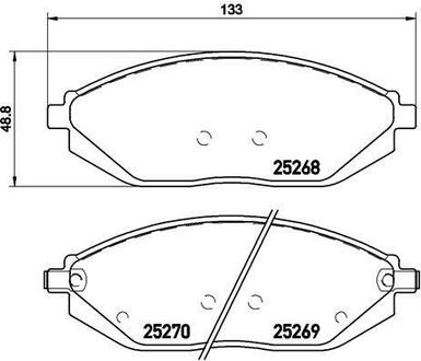 P 10 054 BREMBO Комплект тормозных колодок, дисковый тормоз