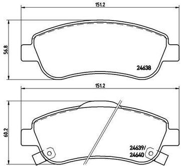 P 28 045 BREMBO Комплект тормозных колодок, дисковый тормоз