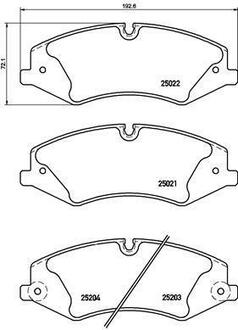 P 44 022 BREMBO Комплект тормозных колодок, дисковый тормоз