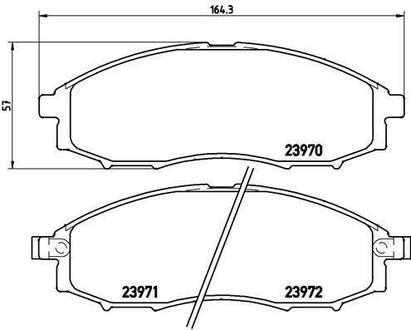 P 56 049 BREMBO Гальмівні колодки пер. Navara/NP300/Pick UP 98- 2.4-3.2 BREMBO P 56 049