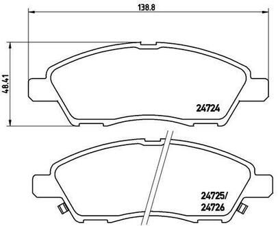 P 56 070 BREMBO Комплект тормозных колодок, дисковый тормоз