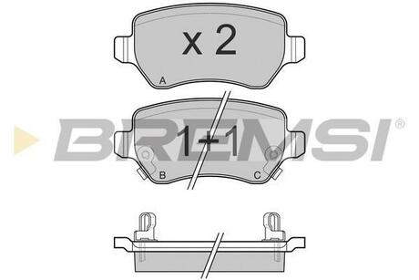 BP3027 BREMSI Гальмівні колодки зад. Combo 05-/Astra G/H