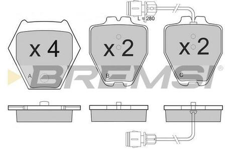 BP3122/L BREMSI Гальмівні колодки перед. Audi A6 3.7/A8 98-02 (Lucas) (пошкоджено упаковку)