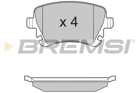 BP3130 BREMSI Гальмівні колодки зад Caddy III/Golf V/Audi A4 03-
