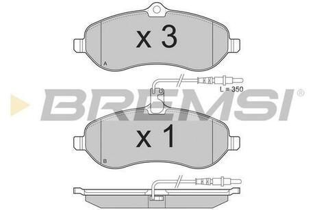 BP3283 BREMSI Комплект тормозных колодок, дисковый тормоз