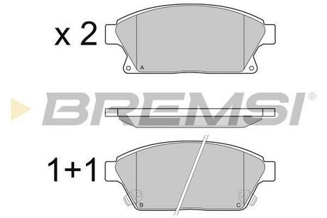 BP3405 BREMSI Комплект тормозных колодок, дисковый тормоз
