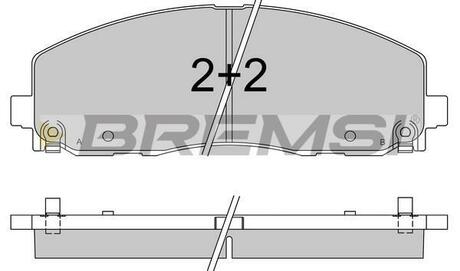 BP3543 BREMSI Гальмівні колодки перед. Fiat Freemont 11-/Dodge Caravan 08- (183x63.2x19.5)