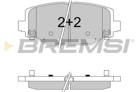BP3544 BREMSI Гальмівні колодки зад. Fiat Freemont 11-/Dodge Caravan 08- (130.1x55.2x17.1)