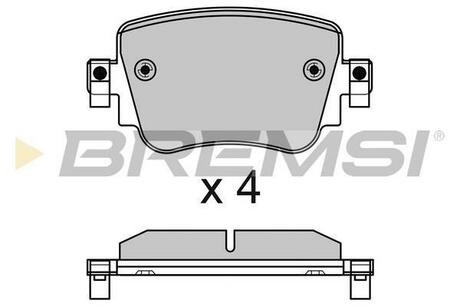 BP3623 BREMSI Гальмівні колодки зад. Octavia III/Sharan/Audi Q3 12- (TRW)