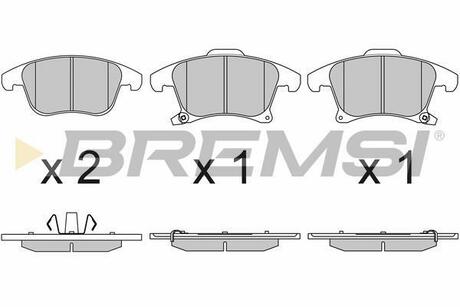 BP3655 BREMSI Гальмівні колодки перед. Ford Galaxy III/Mondeo V/S-Max 14- (155.2x66.6x19.9)