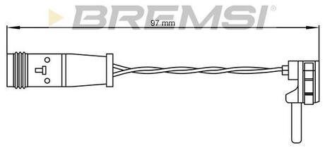 WI0590 BREMSI Датчик гальмівних колодок MB W211/220/203 перед/зад