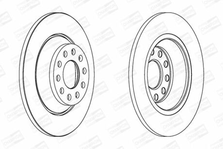 562438CH CHAMPION Гальмівний диск задній Audi A6 (4F2, C6) Allroad (4FH, C6) Avant (4F5, C6)