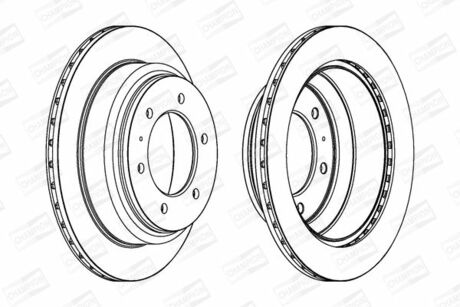 562665CH CHAMPION OPEL Диск тормозной задн. Frontera,Monterey,Isuzu 91-