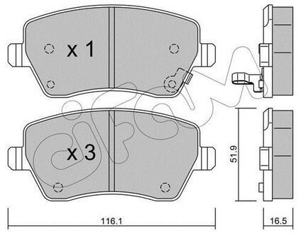 822-485-1 CIFAM Комплект тормозных колодок, дисковый тормоз