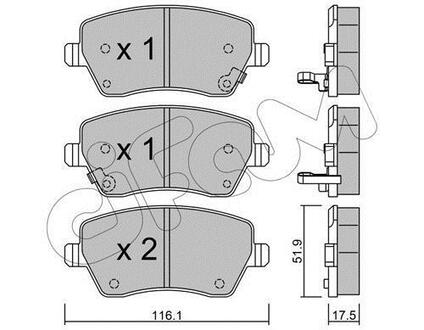 822-485-2 CIFAM Комплект тормозных колодок, дисковый тормоз
