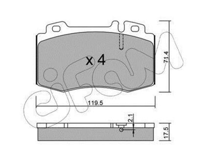 822-563-0 CIFAM Комплект тормозных колодок, дисковый тормоз