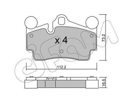 822-655-0 CIFAM Гальмівні колодки зад. Audi Q7/Touareg/Cayenne (Brembo) (112,2x73,2x16,2)