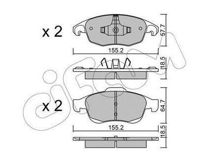 822-800-0 CIFAM Комплект тормозных колодок, дисковый тормоз