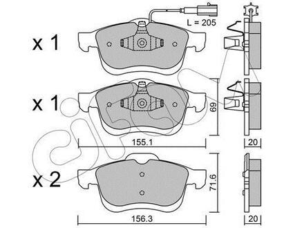 822-824-0 CIFAM FIAT гальмів.колодки передн. Doblo 10-, Opel Combo 12-