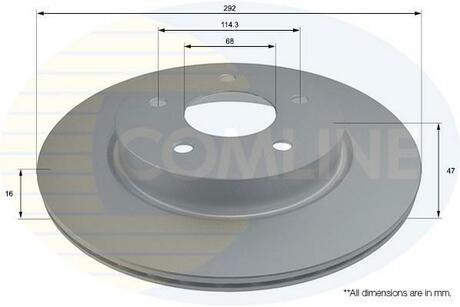 ADC0297V COMLINE - Диск тормозной вентилируемый с покрытием