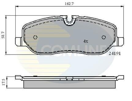 CBP01533 COMLINE Комплект тормозных колодок, дисковый тормоз