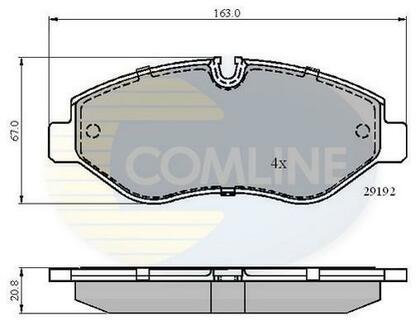 CBP01555 COMLINE Комплект тормозных колодок, дисковый тормоз