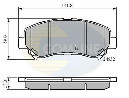 CBP01577 COMLINE Комплект тормозных колодок, дисковый тормоз