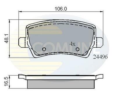 CBP01613 COMLINE Комплект тормозных колодок, дисковый тормоз
