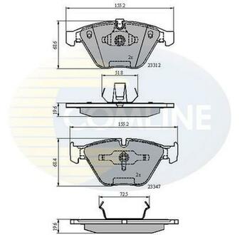 CBP02033 COMLINE Комплект тормозных колодок, дисковый тормоз