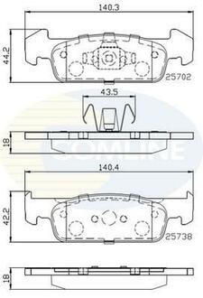 CBP02223 COMLINE Комплект тормозных колодок, дисковый тормоз