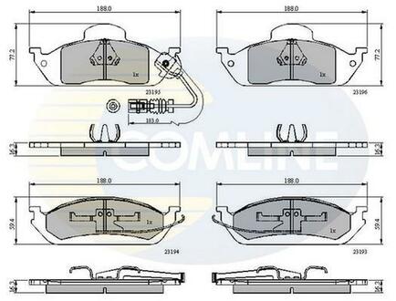 CBP1911 COMLINE Комплект тормозных колодок, дисковый тормоз