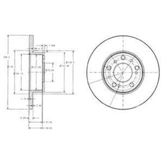 BG2257 Delphi FIAT тормозной диск передний Ducato TD 86- 290 16 14.8