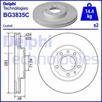 BG3835C Delphi PEUGEOT тормозной диск передн.407 04-
